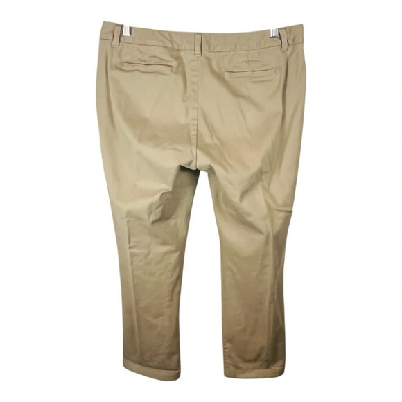 Lands' End Khaki Tan Ankle Pants Pockets Women Plus Size 14 - Picture 4 of 9